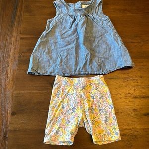 Old navy denim and floral outfit
